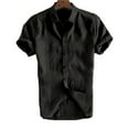 thumbnail image 1 of Men‘s Short-Sleeve Shirts Button Down Linen Shirt Summer Casual Tops, 1 of 3