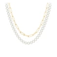 thumbnail image 1 of Layering Necklace with Pearls and Paperclip Chain, 1 of 4