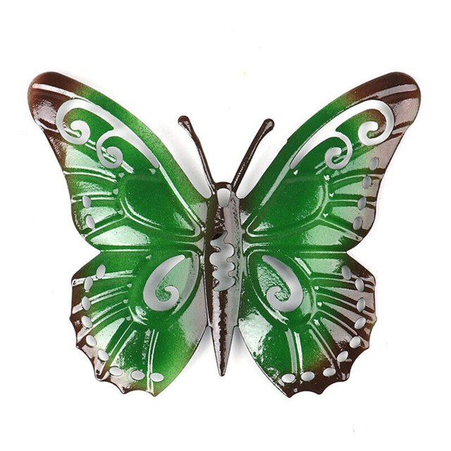 Bgsha 1PC Colorful Metal Butterfly Yard Garden Decor Outdoor Lawn Wall Art Metal Decor