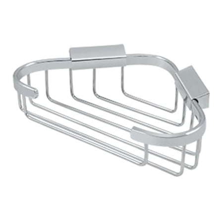 8.5 in. Triangular Corner Brass Wire Basket Polished Chrome