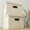 Ivory, variant on Decorative File Organizer Box Set of 2 - Collapsible Linen Filing Cabinets with Handles Are Perfect to Store All Your Documents & Hanging File Folders - Portable Easy Slide Office Crates with Lid