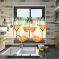 thumbnail image 4 of Yayeee Kitchen Curtains Tier Pair Light Filtering 27"x36" Rod Pocket Short Cafe Window Panel, Mid Century Glasses, 4 of 7