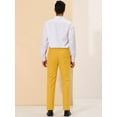 thumbnail image 6 of Unique Bargains Men's Dress Pants Slim Fit Flat Front Chino Business Wedding Suit Pants 38 Orange Yellow, 6 of 7