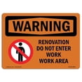 thumbnail image 1 of SignMission OS-WS-A-1824-L-12812 18 x 24 in. OSHA Warning Sign - Renovation Work Do Not Enter Work Area, 1 of 1