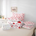 thumbnail image 6 of Castle Fairy Red Love Heart Print Bedding Comforter Set 7 Pieces for Boys Girls,Happy Valentine's Day Full Bedding Set Lightweight,Romantic Lover Couple Fitted Sheet Flat Sheet,Breathable Home Decor, 6 of 8