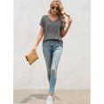 thumbnail image 4 of Womens Summer Sleeve V Neck Casual Tops Tshirts, 4 of 6