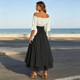 thumbnail image 3 of KICILVS Pirate Costume Women Medieval Peasant Dress Off Shoulder Button Front Layered Ruffle Skirt Cosplay Outfit, 3 of 9