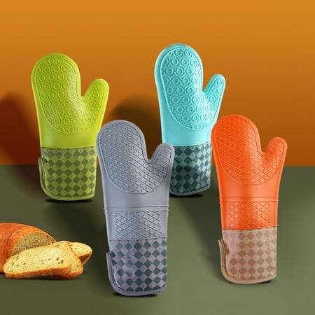 

YFMALL 1Pc Oven Mitt Non-slip Anti-scald Thickened Reusable with Lanyard Nordic Style Checkered Pattern Insulated Glove Kitchen Supplies
