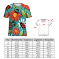 thumbnail image 2 of Floral Bugs Print Women's Short Sleeve T-Shirt Crew Neck Casual Summer Trendy Loose Fit Tops, 2 of 6