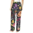 thumbnail image 3 of Disketp Mushrooms Snails Butterflies Print Women'S Comfy Pajama Pants Casual Drawstring Palazzo Lounge Wide Leg Pants, 3 of 9