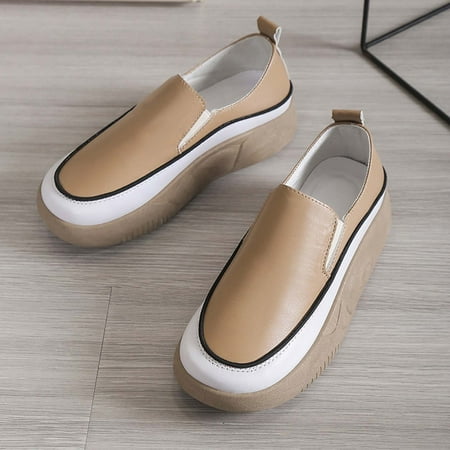 

DAETIROS Womens Shoes Clearance Thick sole Stirrup Lazy Casual Fashion Slip-on rockers Loafers Outdoor Womens Shoes Khaki Size 6.5