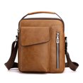thumbnail image 2 of Bolso Bandolera Bolso bandolera para hombre Bolsos de hombro vintage de cuero PU Satchel para hombre (marrón claro) Tmvgtek Para Estrenar, 2 of 6