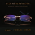 thumbnail image 5 of 2 Pack Rimless Blue Light Blocking Reading Glasses for Men Women Computer Glasses Anti Glare Anti Reflection Flexible Rectangular +2.0, 5 of 6
