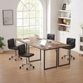 thumbnail image 3 of VECELO Armless Office Desk Chair, Height Adjustable PU Leather Swivel Task Chairs, Black, 3 of 13