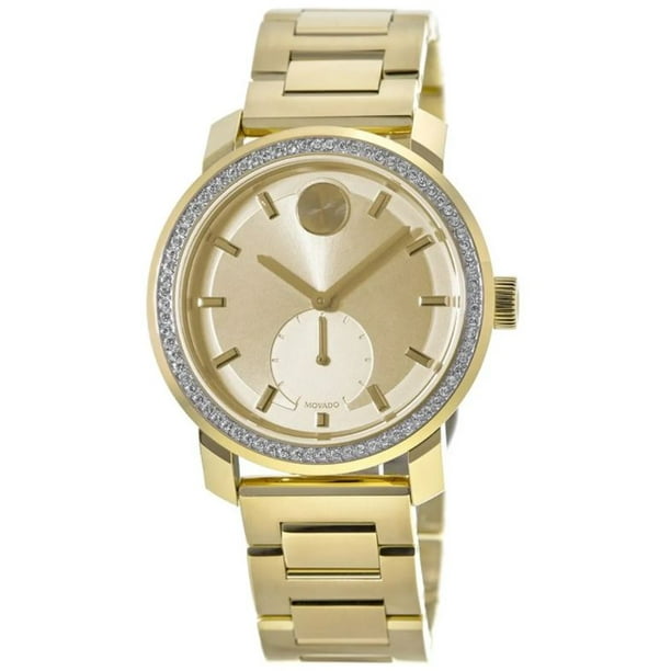 Movado Movado Bold Gold Tone Crystal Bezel Womens Watch 3600619