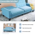 thumbnail image 6 of SEVENTH Blue Couch, Futon Convertible Sofa Bed, Modern Fabric Sofa Bed, Futon Couches and Sofas Sleeper with Armrest, Six Legs, Folding Recliner Couch for Small Space, Blue, Q1144, 6 of 13