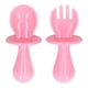 thumbnail image 1 of Tenedores para niños pequeños, 2 piezas de utensilios para niños pequeños, utensilios altos para bebés, cuchara para bebé, tenedor, instalación sin esfuerzo, 1 of 8