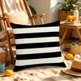 thumbnail image 5 of Yhmxh Outdoor Waterproof Throw Pillow Covers, Fade Resistant Modern Pillow Covers, Decorative Striped Cushion Cases Cushion Covers for Patio Furniture Couch Balcony Garden Bench, 18x18 inch, 5 of 7