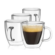 JoyJolt Savor Double Wall Insulated Espresso Coffee Glass - Set of 4 - 5.4 oz