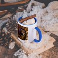 thumbnail image 5 of 3dRose, USA, Georgia, Abstract of a nautilus shell., 11oz Two-Tone Blue Mug, 5 of 7