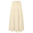 thumbnail image 4 of Abomasnow Boho Long Skirts for Women 2025 Summer Drawstring Elastic Waist Tiered Layer Maxi Skirts A Line Ruffle Hem Flowy Skorts, 4 of 5