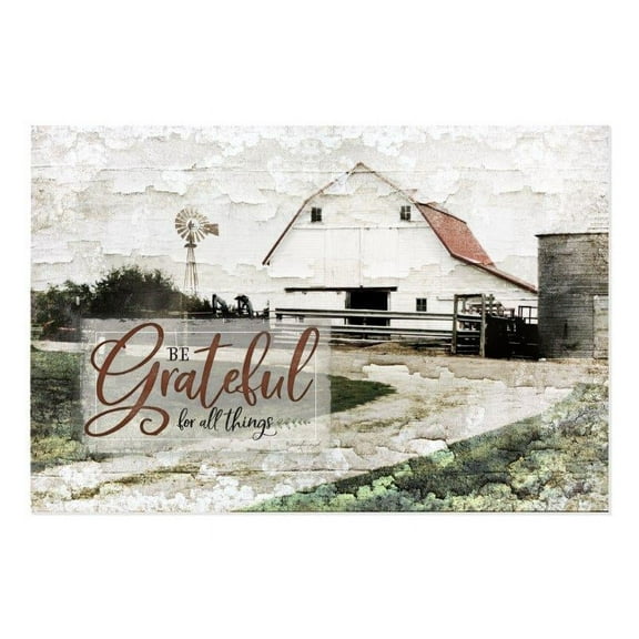 Be Grateful For All Things Rustic Wood Style Wall Sign 12x18