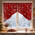 thumbnail image 5 of Christmas Themed Window Curtain 2 Piece, Irregular Polyester Drapes for Living Room Bedroom, Festive Holiday Window Decoration for Party Scene Layout, 5 of 6