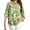 Green, variant on Womens Plus Size Tops 3/4 Sleeve V Neck Casual Dressy Shirt Loose Fit Tunic Trendy Keyhole Blouse Tropical Floral Print 4X