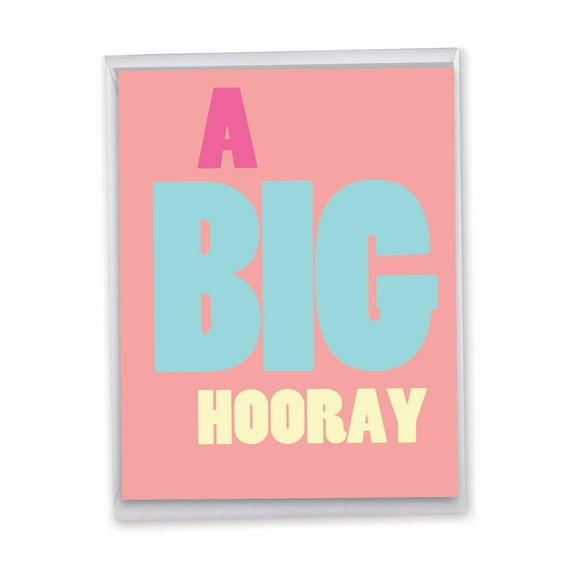 1 Large Funny Congratulations Greeting Card (8.5 x 11 Inch) - Big Hooray Congratulations Card J9690