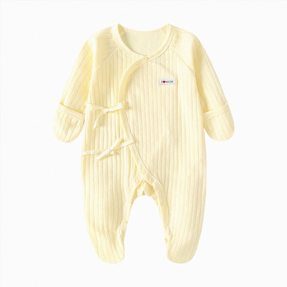 1-3 Months Infant One-Piece Romper Baby Casual Long Sleeve Bodysuit Toddler & Infant Boy's Girl's Comfortable Clothing Yellow Newborn Gift