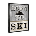thumbnail image 3 of Stupell Industries Born To Ski Mountain Sign Graphic Art Jet Black Floating Framed Canvas Print Wall Art, Design by Livi Finn, 3 of 6