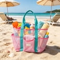 thumbnail image 2 of Msgweeeg Beach Bags Beach Tote Bag Large Mesh Beach Tote Bag for Women Quickily Dry Swimming Pool Bag with Multi Pockets Foldable Travel Gym Tote for Beach Towels Toiletries Summer, 2 of 7