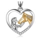 thumbnail image 4 of Collar con colgante de niña y caballo en forma de corazón de moda europea y americana, joyería de oro rosa, 4 of 5