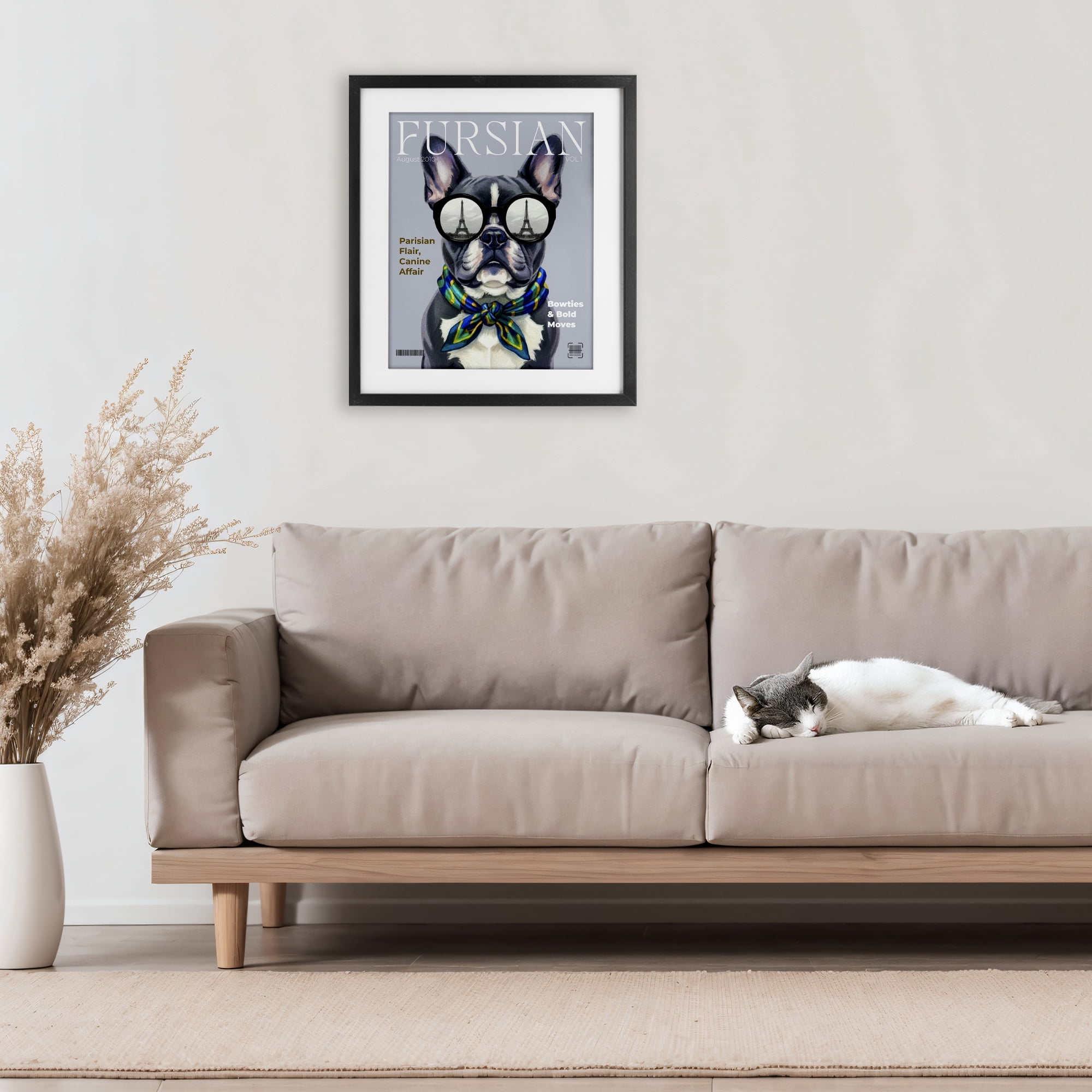 Stupell Industries Fursian Dog Fashion Magazine Black Framed Print Under Glass, design by A Barefoot Stylist
