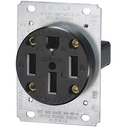 50 Amp Flush Mount Outlet - Black