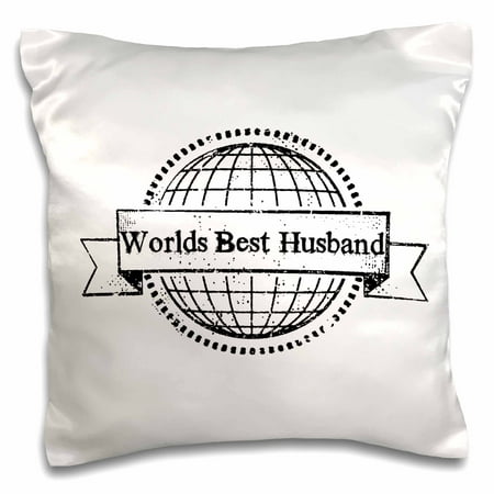 3dRose Worlds best Husband - White - Pillow Case, 16 by (World Best Husband Certificate)