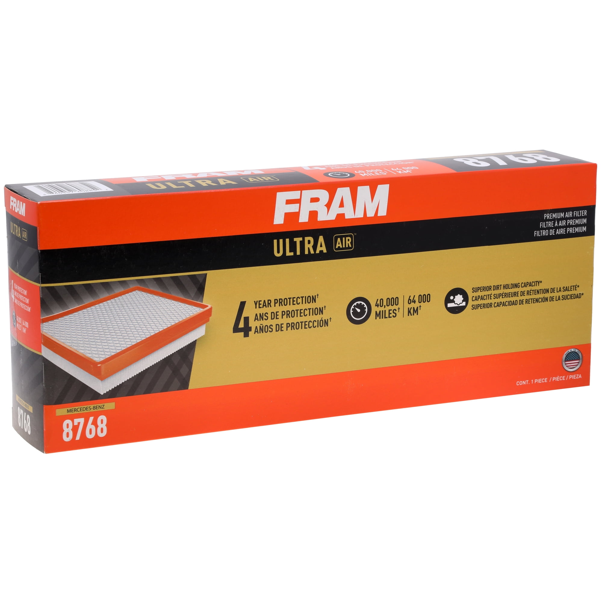 (2 pack) FRAM Ultra Air Premium Engine Air Filter, XGA8768, Fits Select Mercedes-Benz And AMG Vehicles