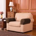 thumbnail image 2 of Fundas de Sillón de Terciopelo Antideslizante Subrtex Protector de Muebles 2pcs Chocolate, 2 of 6