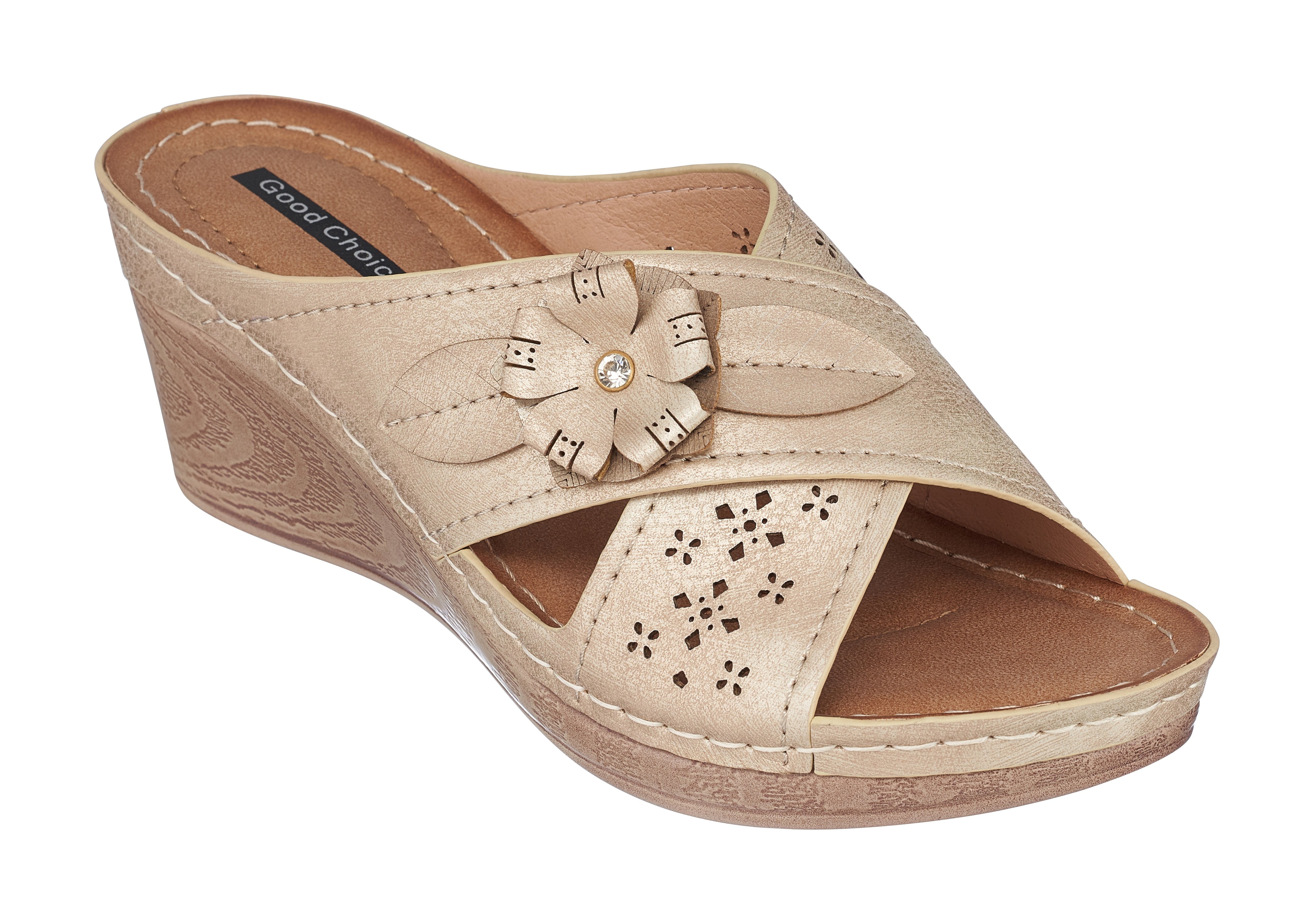 GC Shoes Womens Open Toe Memory Foam Wedge Sandals, Summer Platform