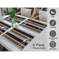thumbnail image 4 of Ruvanti Placemats 100% Cotton 13x19 inch, Dining Table Placemats Set of 6, Modern Place Mats for Dining Table Décor, Kitchen & Table Linens, Coffee Mat for Christmas Dinners – Stripes, 4 of 8