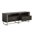 thumbnail image 3 of Modern Black Credenza Console Table - 60" Engineered Wood TV Stand with Champagne Gold Base for Living Room &amp; Home Office, Fits up to 65" TVs, 3 of 11