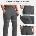 thumbnail image 3 of YAPPO Men's Lightweight Hiking Pants, Quick-Dry 4-Way Stretch Water-Resistant Outdoor Work Pants with 4 Pockets, 3 of 4