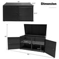 thumbnail image 3 of Costway 88 Gallon Garden Patio Rattan Storage Container Box Bin Shelf Black, 3 of 8