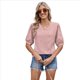 thumbnail image 3 of Camisa de Corta Abullonada para Mujer, Top de Verano, Rosa, Talla XL, 3 of 6