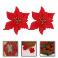 thumbnail image 2 of KAKOWELY 10 flores artificiales de Pascua con purpurina para árbol de Navidad, decoración para coronas, bodas y fiestas., 2 of 4
