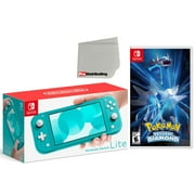 Nintendo Switch Lite 32GB Console Turquoise Bundle with Pokemon Brilliant Diamond and Microfiber Cleaning Cloth