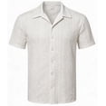 thumbnail image 2 of Iceglad Men's Casual Button Down Shirts Short Sleeve Shirts Vacation Beach Summer Hollow Out Tops, 2 of 8