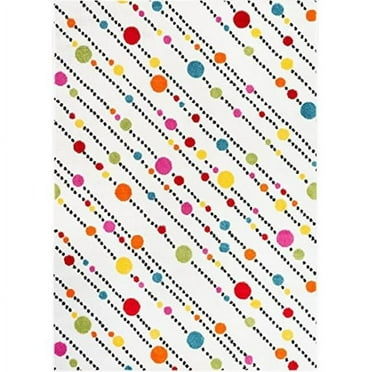 Dandy Dots & Stripes Kids Rug, Ivory - 3 ft. 3 in. x 5 ft.