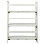 3-Shelf Folding Stackable Bookcase 27.5 Wide-White