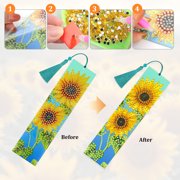 TSV 10pcs Rhinestone Diamond Art Tassel Bookmark DIY Kit, Handmade Craft Gift for Readers